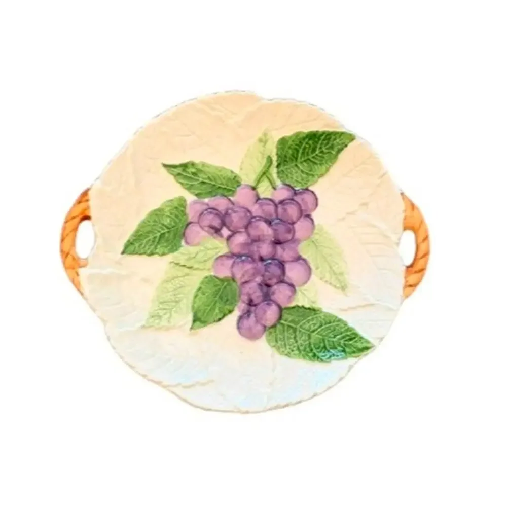 Vintage Japanese Majolica Fruit Handled Salad Plates Set of 5 Lord & Taylor